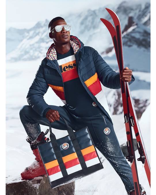 Michael Kors mk and ellesse breckenridge fargeblokkert vattert nylon pufferjakke menn LDNL2796 kjole blues