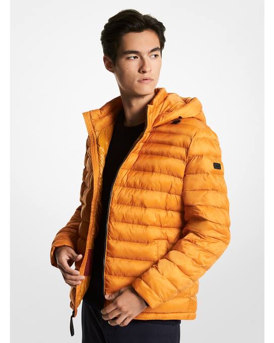 Michael Kors pakkebar vattert pufferjakke menn LDNL2842 fløyelsblomst