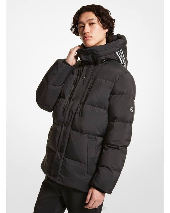 Michael Kors quiltet nylonjakke med logotape menn LDNL2800 svart