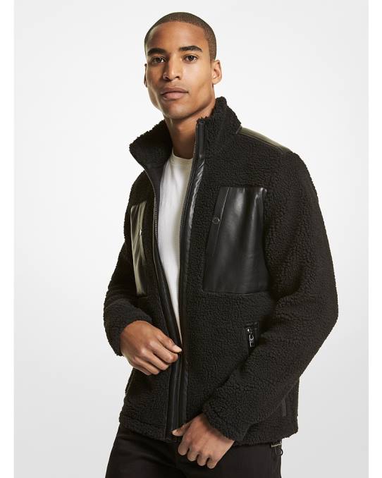 Michael Kors sherpa jakke menn LDNL2862 svart