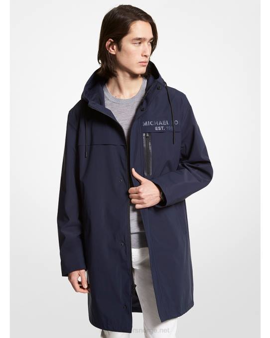 Michael Kors stockton vannavstøtende hettefrakk menn LDNL2821 midnatt blå