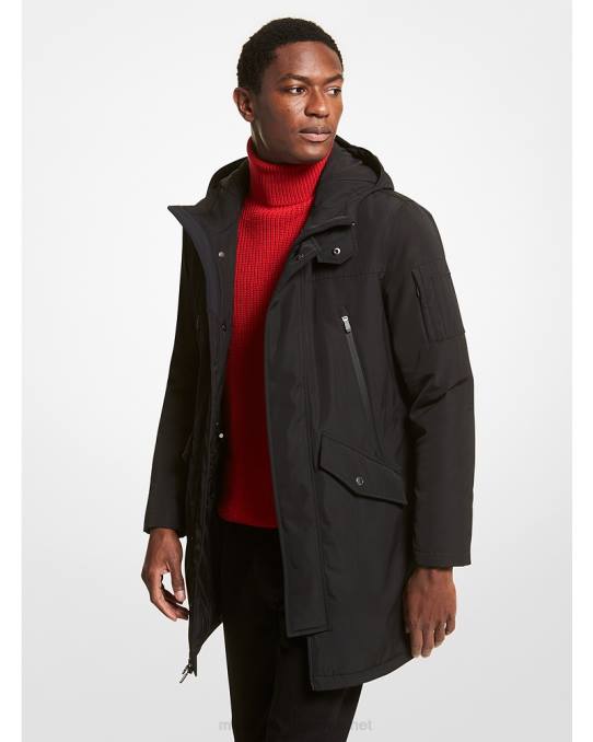 Michael Kors vannavstøtende parkas med hette menn LDNL2845 svart