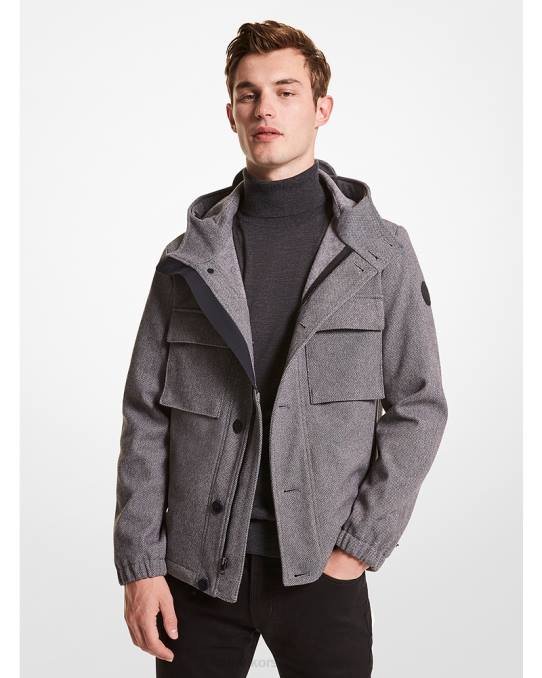 Michael Kors vevd anorakk menn LDNL2786 aske