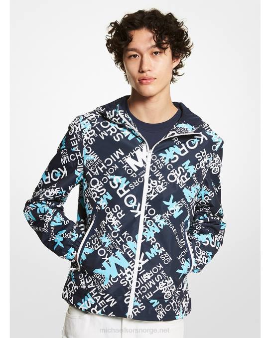 Michael Kors vevd hettejakke med grafisk logo menn LDNL2817 merlotlyng