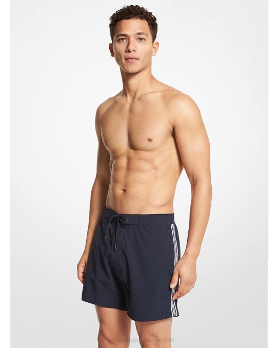 Michael Kors badeshorts med logotape menn LDNL3146 midnatt