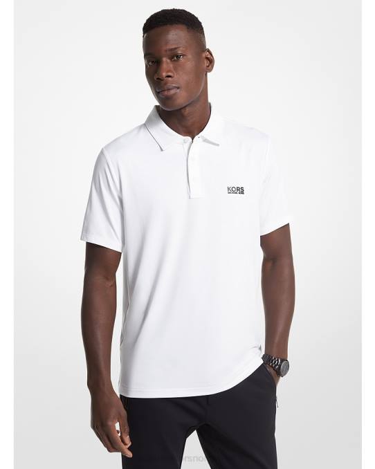 Michael Kors golf logo stretch jersey poloskjorte menn LDNL2893 hvit