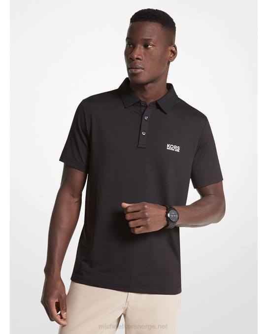 Michael Kors golf logo stretch jersey poloskjorte menn LDNL2894 svart