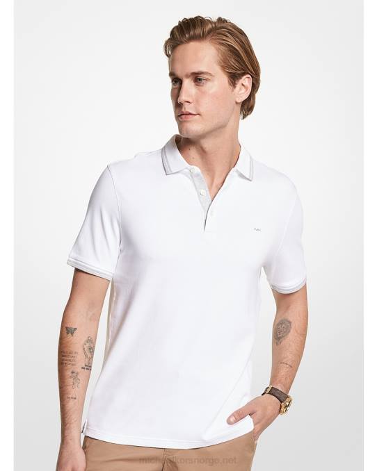Michael Kors greenwich poloskjorte i bomull menn LDNL2877 hvit