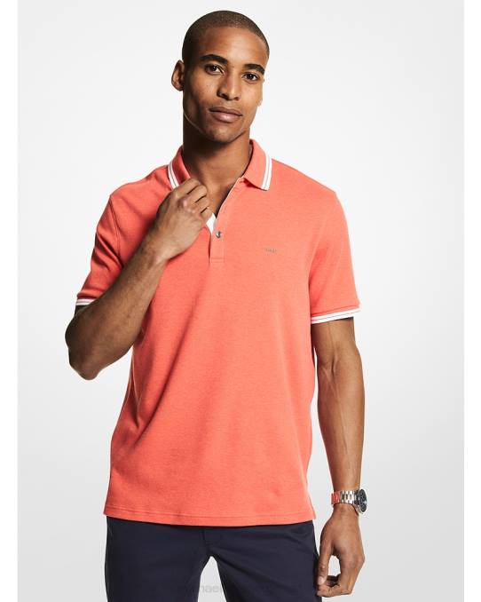 Michael Kors greenwich poloskjorte i bomull menn LDNL2905 sangria hthr