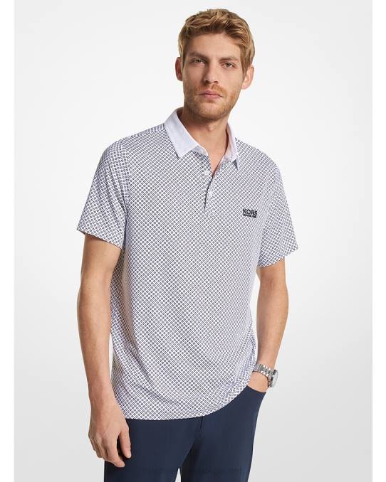 Michael Kors poloskjorte med golftrykt stretch-jersey menn LDNL2889 hvit