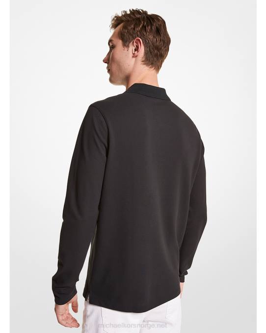 Michael Kors poloskjorte med halv glidelås menn LDNL2899 svart