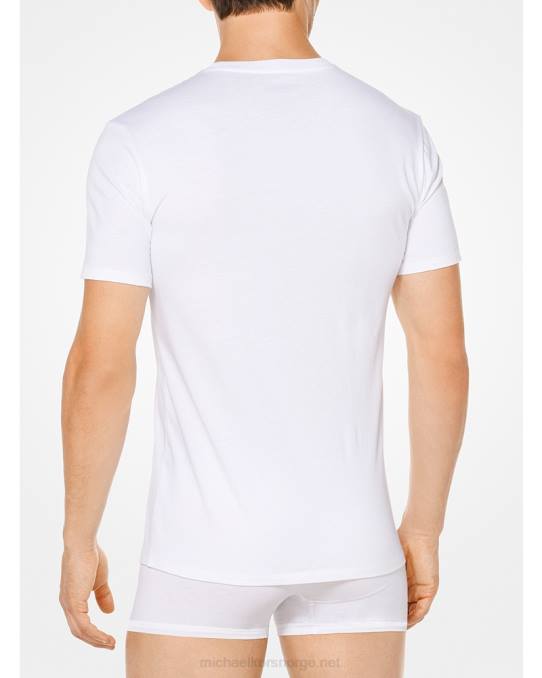 Michael Kors bomull t-skjorte menn LDNL2954 hvit