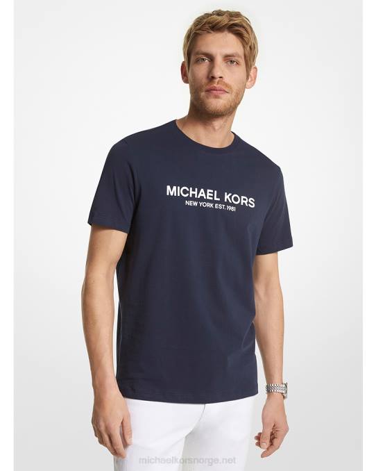 Michael Kors t-skjorte i bomull med logo menn LDNL2965 midnatt