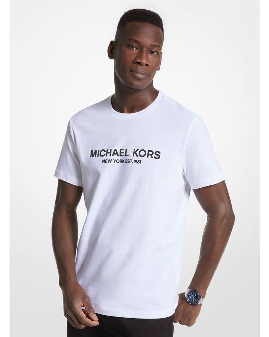Michael Kors t-skjorte i bomull med logo menn LDNL2966 hvit