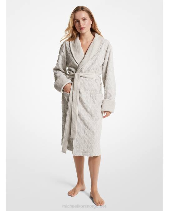 Michael Kors logo bomullsfrottékåpe menn LDNL3181 aluminium