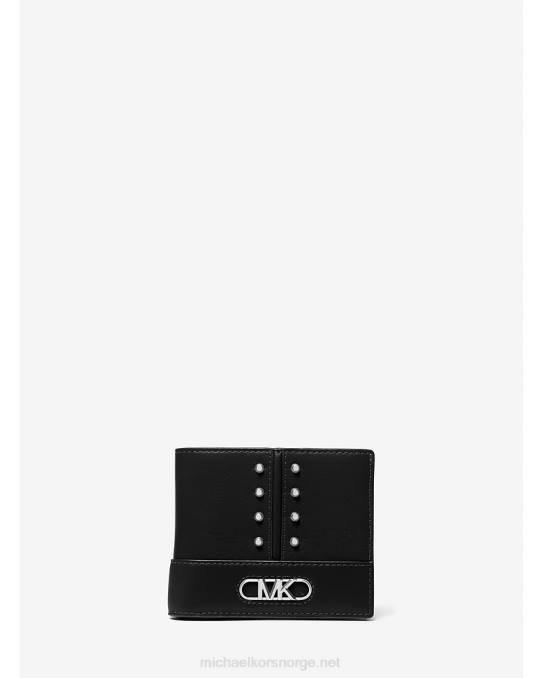 Michael Kors astor studded lær billfold menn LDNL3195 svart