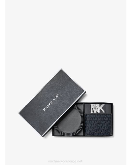 Michael Kors logobelte og lommeboksett menn LDNL3237 admrl/plblue
