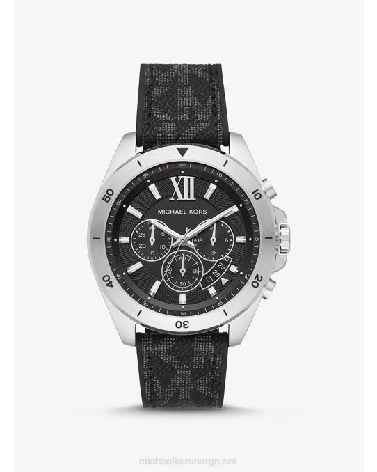 Michael Kors overdimensjonert brecken logo og klokke menn LDNL3288 svart