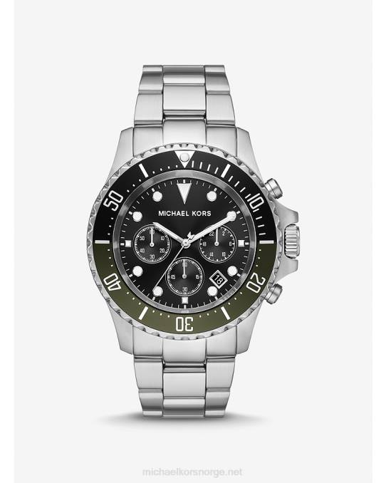 Michael Kors overdimensjonert everest klokke menn LDNL3292 sølv