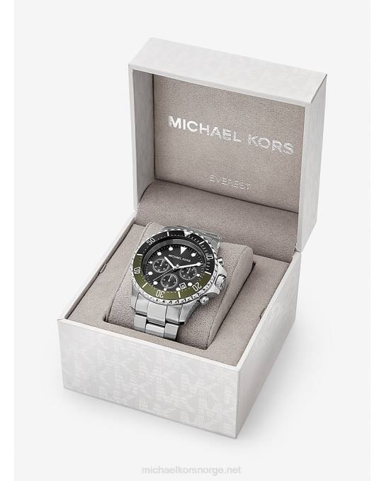 Michael Kors overdimensjonert everest klokke menn LDNL3292 sølv