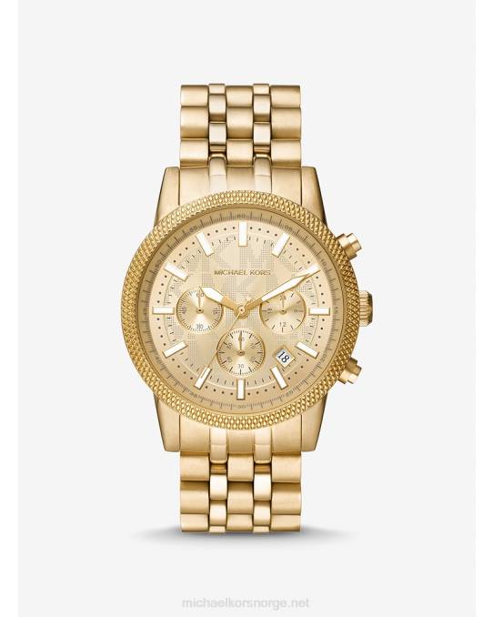 Michael Kors overdimensjonert huttonklokke menn LDNL3284 gull