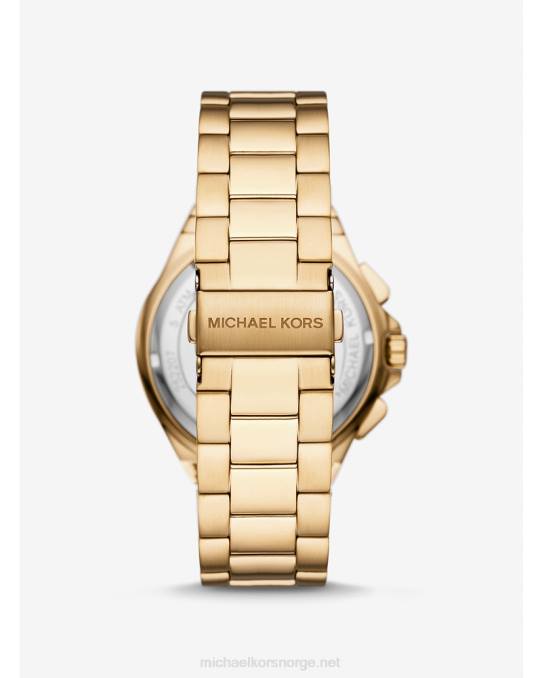 Michael Kors overdimensjonert lennox pave-klokke menn LDNL3281 gull