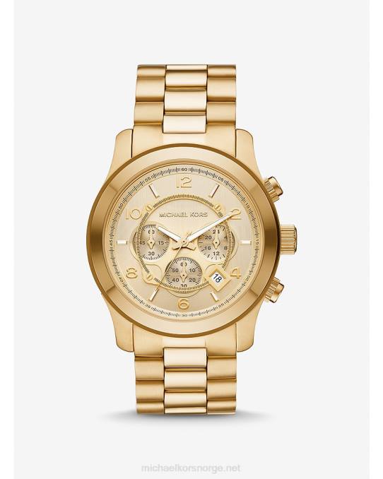Michael Kors overdimensjonert rullebaneklokke menn LDNL3280 gull