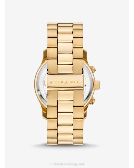 Michael Kors overdimensjonert rullebaneklokke menn LDNL3280 gull