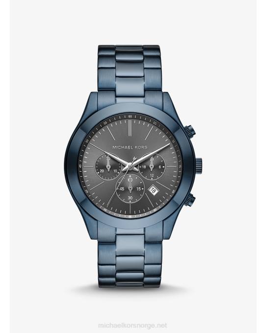 Michael Kors oversized slim runway-klokke i blå tone menn LDNL3289 marinen