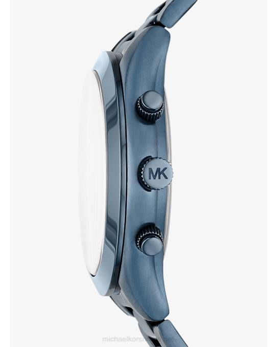 Michael Kors oversized slim runway-klokke i blå tone menn LDNL3289 marinen