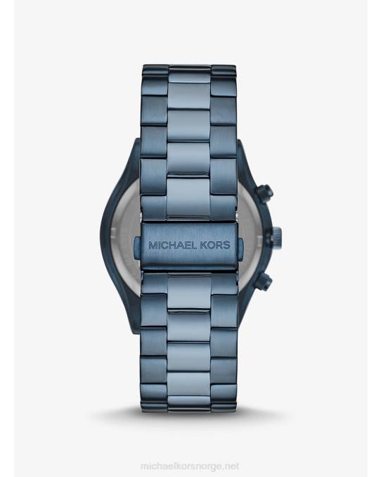 Michael Kors oversized slim runway-klokke i blå tone menn LDNL3289 marinen