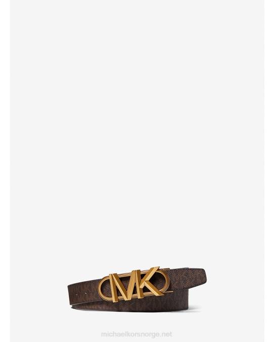 Michael Kors logo belte menn LDNL3305 brun svart