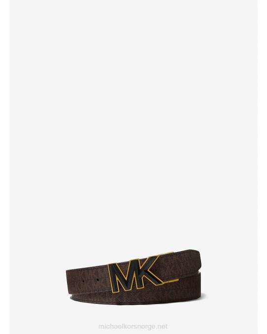 Michael Kors logo belte menn LDNL3320 brun svart