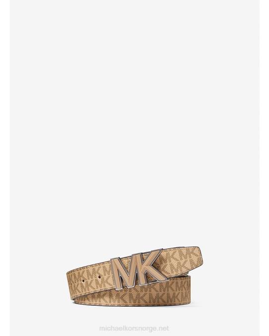 Michael Kors logo belte menn LDNL3322 kamel kombo