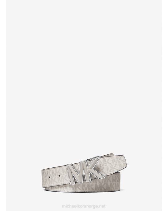 Michael Kors logo belte menn LDNL3323 perlegrå