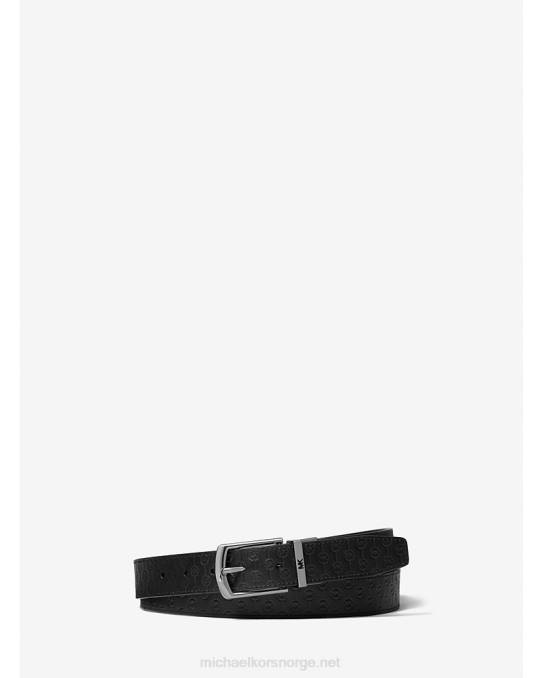 Michael Kors logo preget skinnbelte menn LDNL3303 svart