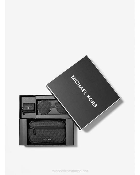 Michael Kors 3-i-1 reisegavesett med logo menn LDNL3358 svart