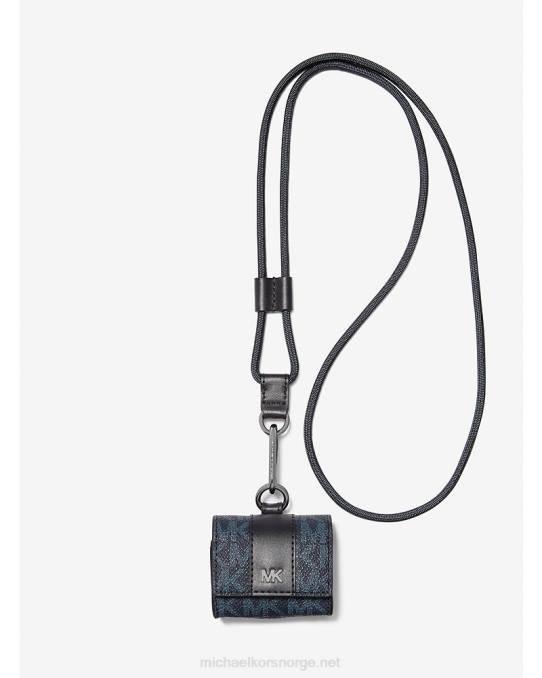 Michael Kors hudson-logo-snøreveske for apple airpods pro menn LDNL3355 admrl/plblue