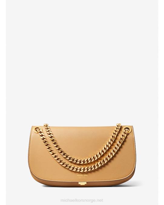 Michael Kors kolleksjon christie konvoluttveske i medium skinn unisex LDNL3809 kamel