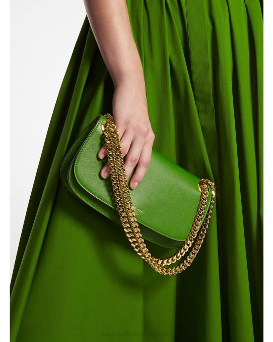 Michael Kors kolleksjon christie mini konvoluttveske i skinn unisex LDNL3785 palmegrønn