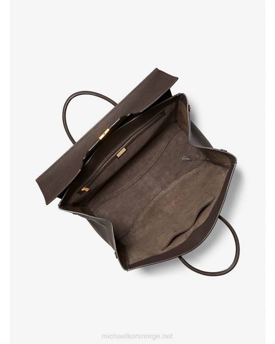 Michael Kors samling campbell ekstra stor helgerveske i skinn i stein unisex LDNL3770 sjokolade