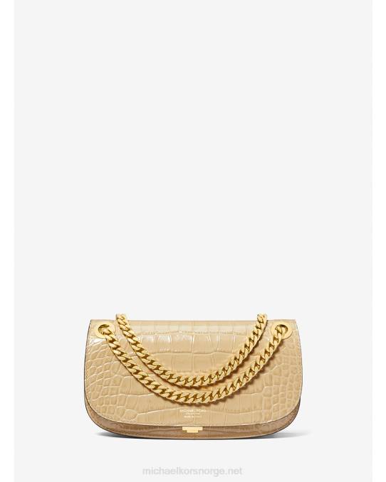 Michael Kors samling christie mini krokodille konvoluttveske i skinn unisex LDNL3788 sanddyne