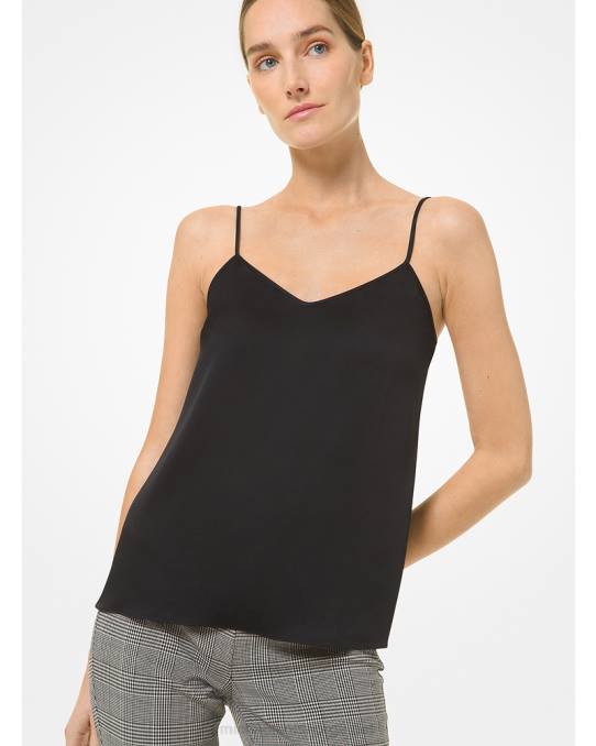 Michael Kors kolleksjon sateng charmeuse camisole unisex LDNL3747 svart