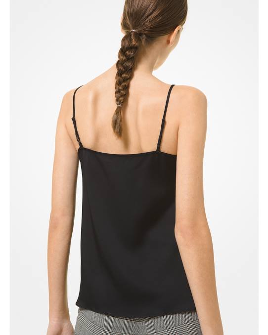 Michael Kors kolleksjon sateng charmeuse camisole unisex LDNL3747 svart