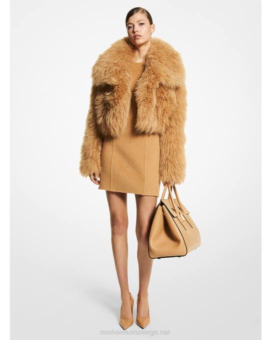 Michael Kors kolleksjon strikket shearling bolero unisex LDNL3629 kamel