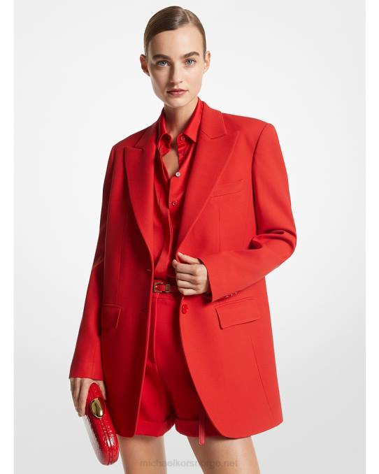 Michael Kors kolleksjon dobbel crepe boyfriend blazer unisex LDNL3494 valmue