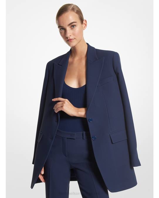 Michael Kors kolleksjon dobbel crepe boyfriend blazer unisex LDNL3496 marinen