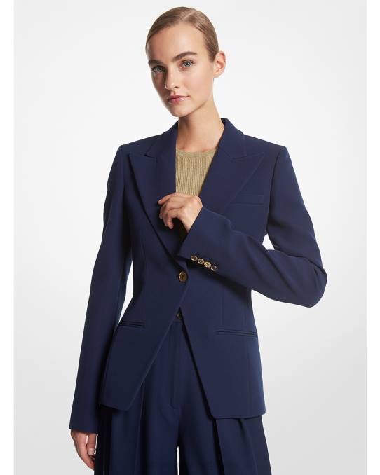 Michael Kors samling ull gabardin blazer unisex LDNL3559 marinen