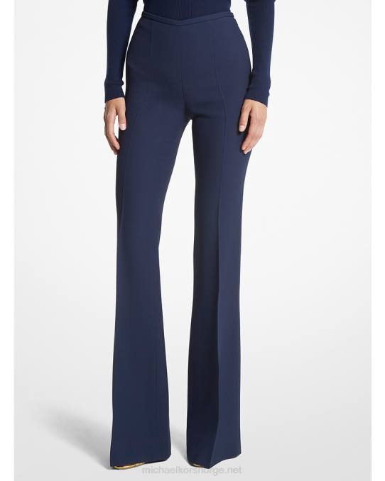 Michael Kors kolleksjon brooke dobbel crepe sable flared bukser unisex LDNL3431 marinen