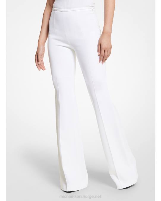 Michael Kors kolleksjon brooke dobbel crepe sable flared bukser unisex LDNL3433 optikk hvit